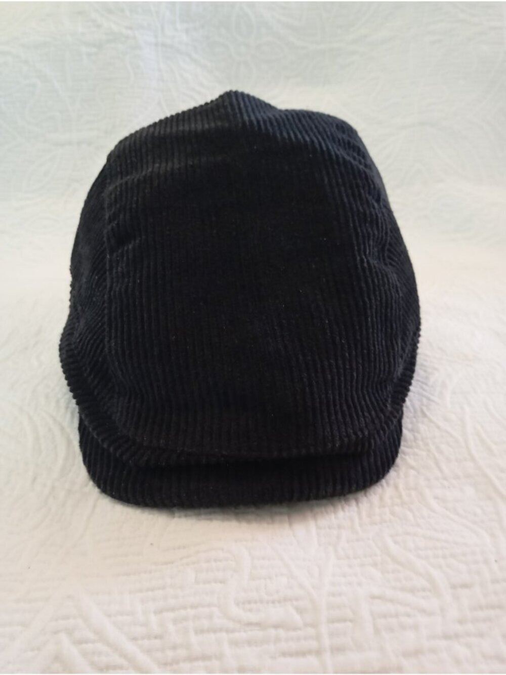 Stewart Of Scotland Black Corduroy Newsboy Cap L/XL 100% Cotton Men’s